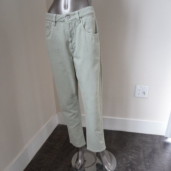 Brunello Cucinelli Monili Jeans Sage Denim Straight Leg Denim Size 6 - Picture 2 of 8